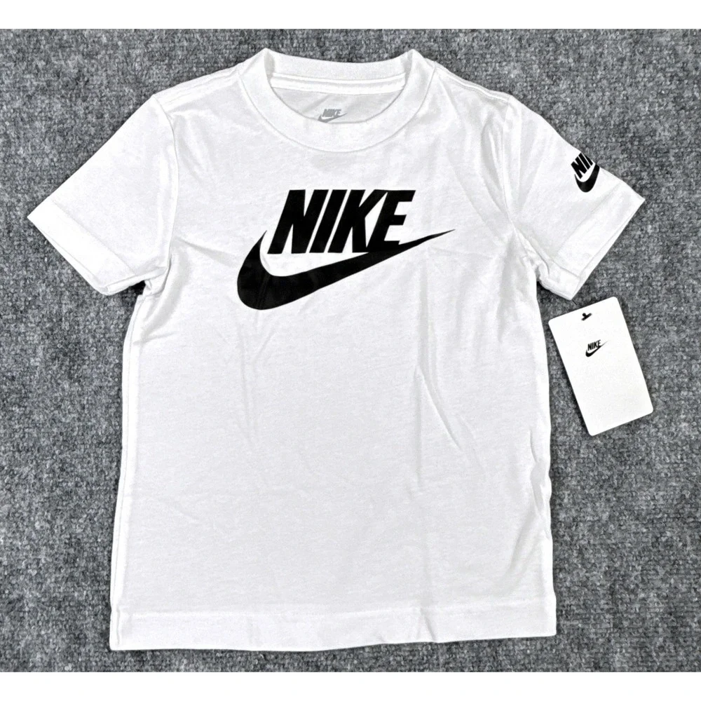 Nike Toddler 4T Futura Logo Graphic T-Shirt White 4T Kids NWT